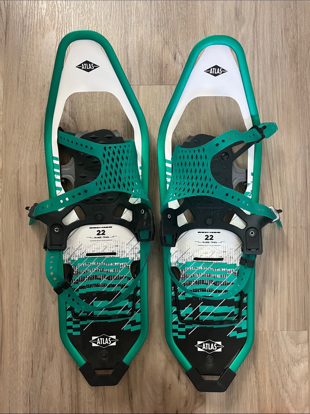 Unisex teal snowshoes